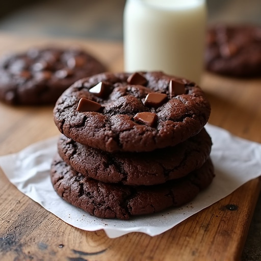 Chewy Triple Chocolate Brownie Cookies