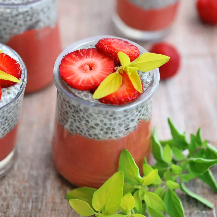 10 Simple Healthy Chia Pudding Recipes for Sweet Treats Chia Pudding with Strawberry Puree