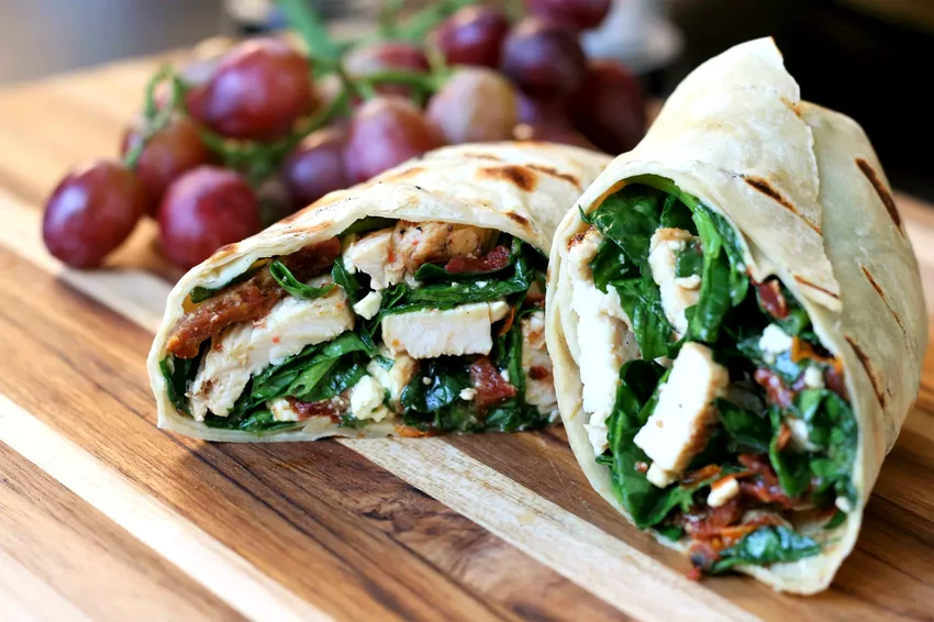 14 Easy Chicken Wrap Ideas for Fast, Grab-and-Go Meals Chicken, Feta Cheese, and Sun-Dried Tomato Wraps