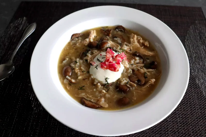 Chicken, Mushroom, and Rice Soup