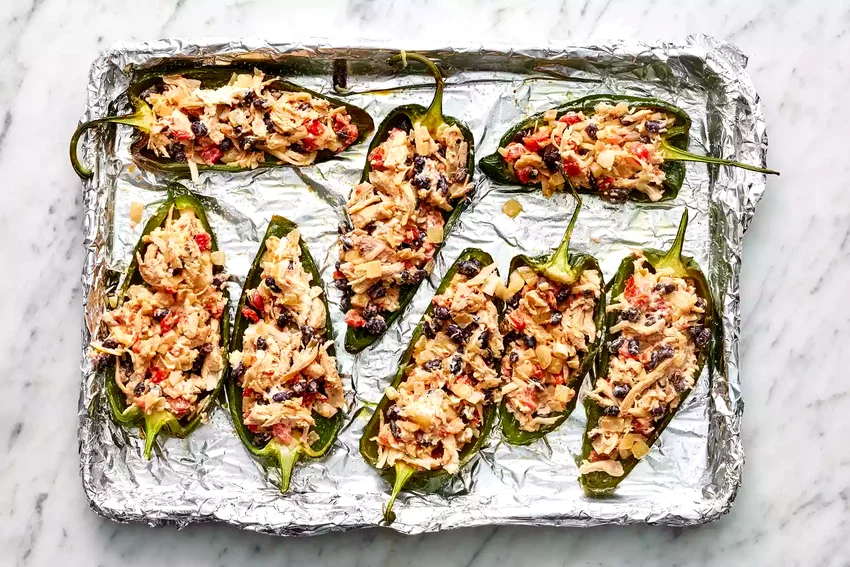 25 Top Chicken and Cream Cheese Recipe Ideas Chicken-Stuffed Poblano Peppers