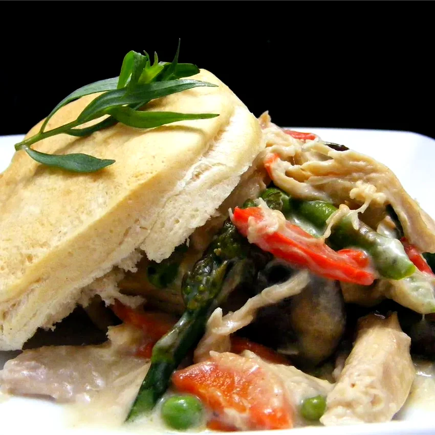 18 Hearty Dinner Ideas That Begin With Canned Biscuits Chicken a la Queen