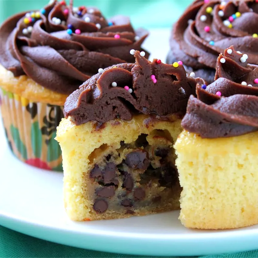 50 Sweet Treats That Begin With a Bag of Chocolate Chips Chocolate Chip Cookie Dough Cupcakes