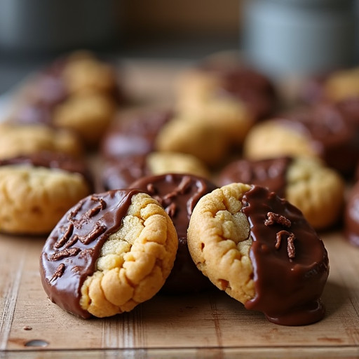 Chocolate-Dipped Peanut Butter Cookie Delights