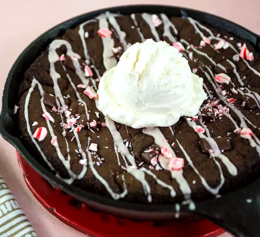 29 Mint Holiday Treats to Bake This Christmas Season Chocolate-Peppermint Skillet Cookie