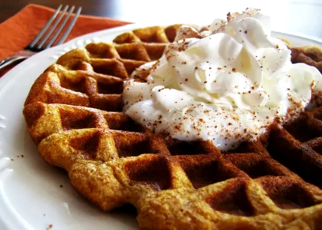22 Pumpkin Morning Recipes to Enjoy Throughout Fall Cinnamon Pumpkin Waffles