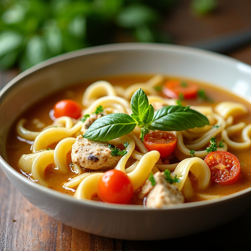 Classic Homestyle Chicken Noodle Soup with Fresh Herbs