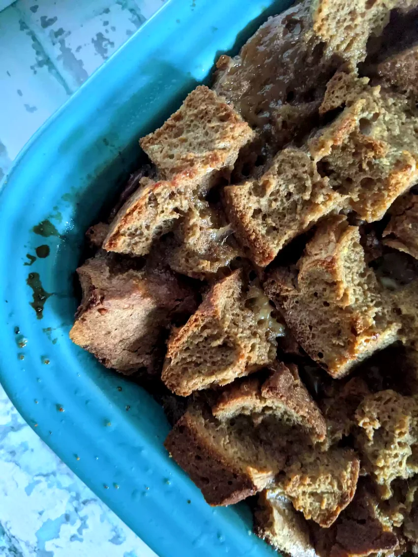 Coffee-Flavored Irish Soda Bread Pudding