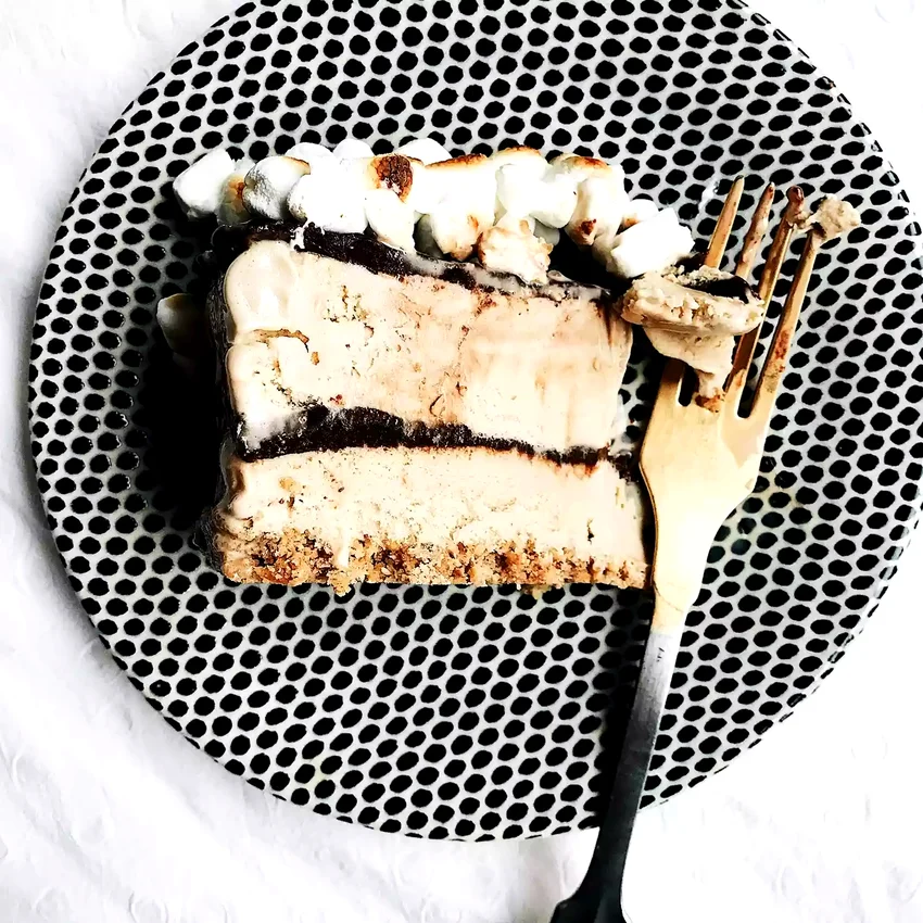 Coffee Ice Cream Fudge Cake
