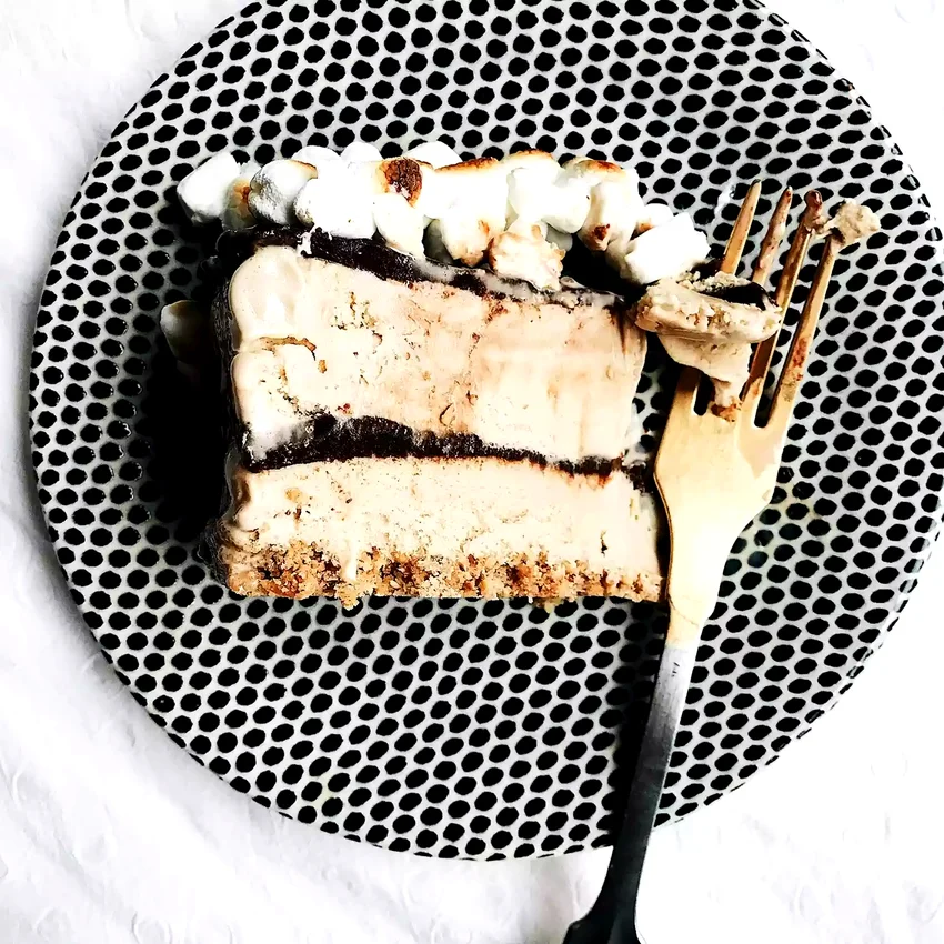 Coffee Ice Cream Fudge Cake