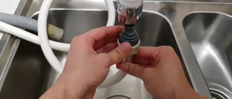 Connect The Portable Faucet Aerator And Adapter