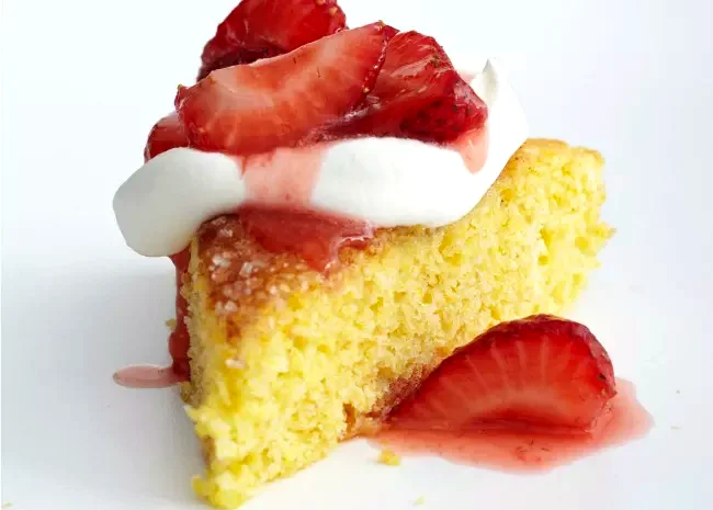 Cornmeal Strawberry Cake