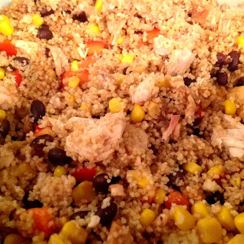 These 14 Chicken Couscous Recipes Make Perfect Dinner Pairs Couscous, Corn, and Black Bean Chicken Salad