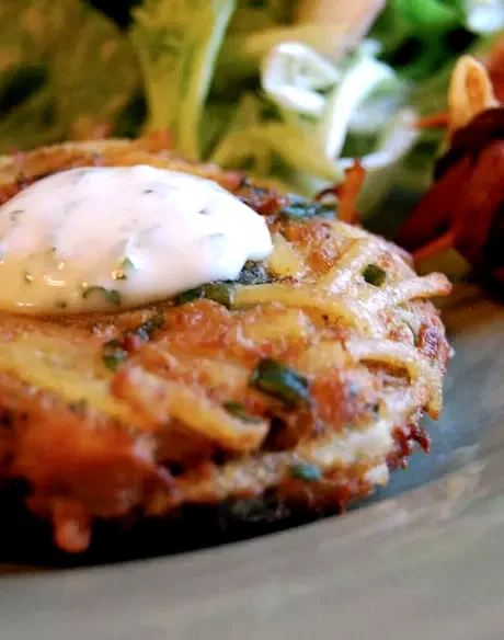 Crab and Noodle Cakes with Cilantro-Lime Mayonnaise