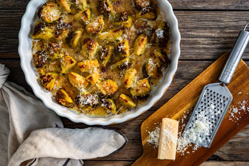 Creamy Brussels Sprouts Gratin