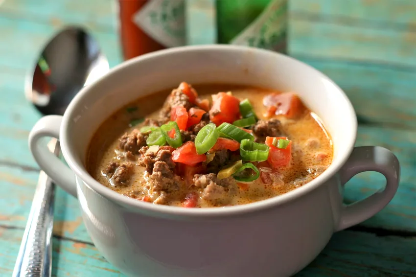 14 Quick Low-Carb Ground Beef Meals for Busy Families Creamy Keto Taco Soup with Ground Beef