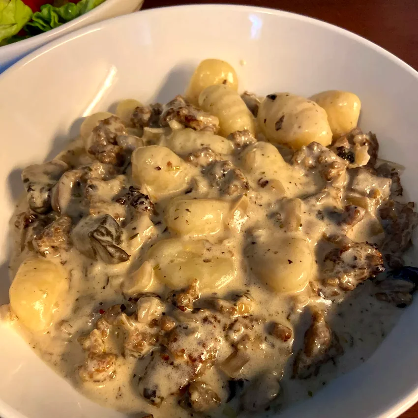 30 Dishes for Rich Mushroom Lovers Creamy Sausage and Mushroom Gnocchi Skillet