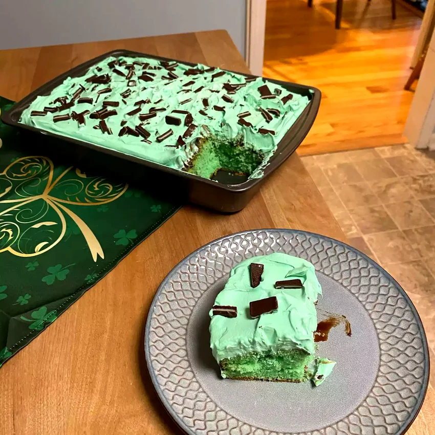 28 Mint Chocolate Treats You'll Love Making Over & Over Creme de Menthe Cake