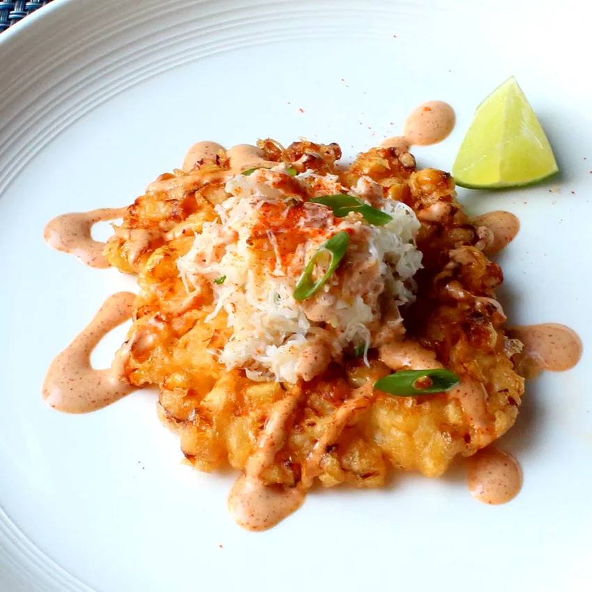 10 Amazing Corn Fritter Recipe Ideas Crispy Fresh Corn Fritters with Crab and Chipotle Lime Dressing