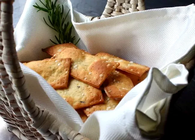 15 Easy Homemade Crackers for Perfect Snacking Crispy Rosemary Sea Salt Flatbread Crackers