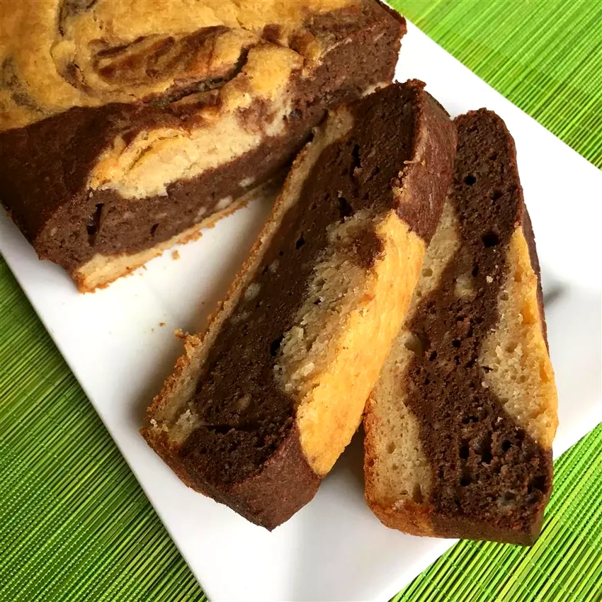 Dark Chocolate Marbled Banana Bread with Greek Yogurt