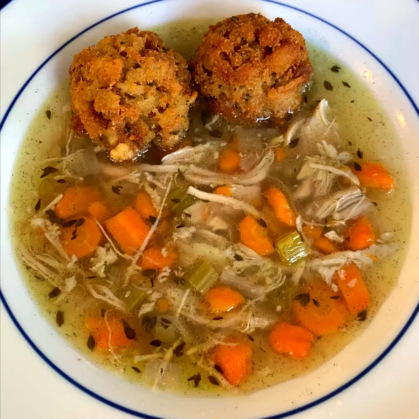 10+ Creative Ways to Transform Leftover Stuffing Delicious Turkey Soup with Deep-Fried Stuffing Balls