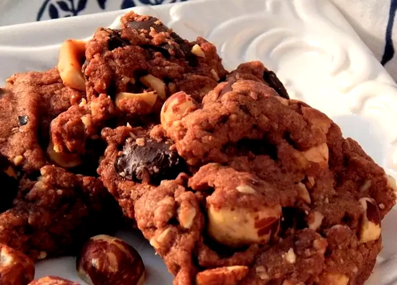 Double Dark Chocolate Hazelnut Cookies