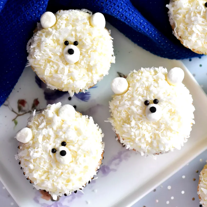 Easy Polar Bear Cupcakes