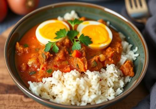 Egg Curry with Rice