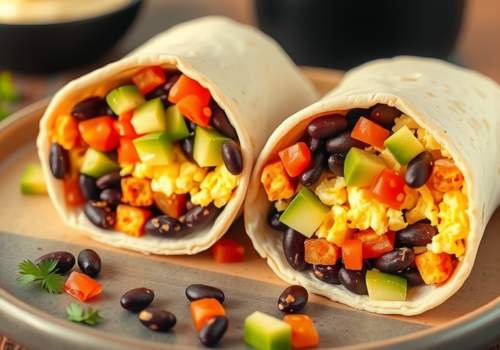 Egg and Black Bean Burrito