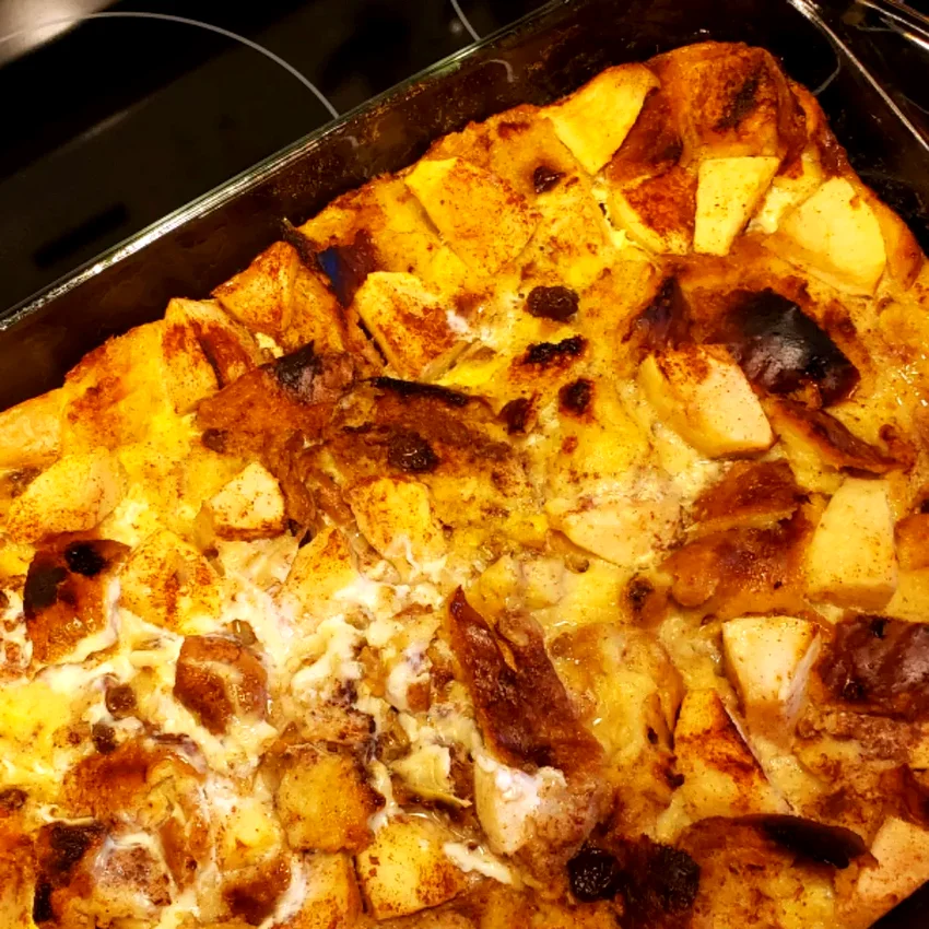 21 Holiday Morning Breakfast Bakes You Can Prep Ahead Eggnog and Apple Bread Pudding