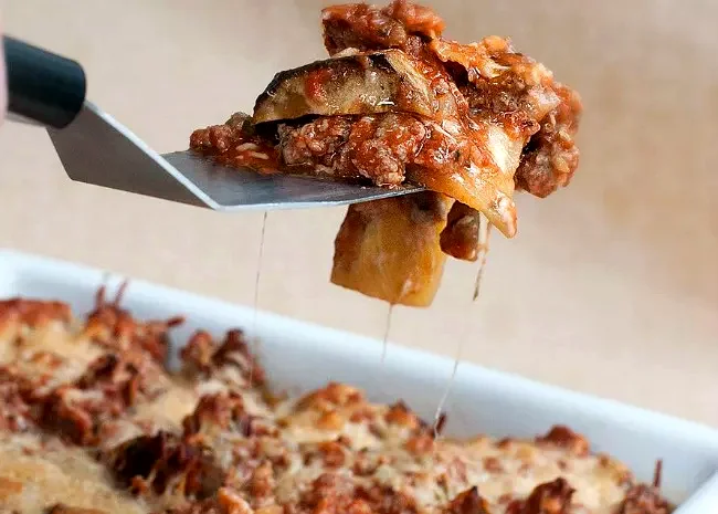 Eggplant and Ground Beef Lasagna