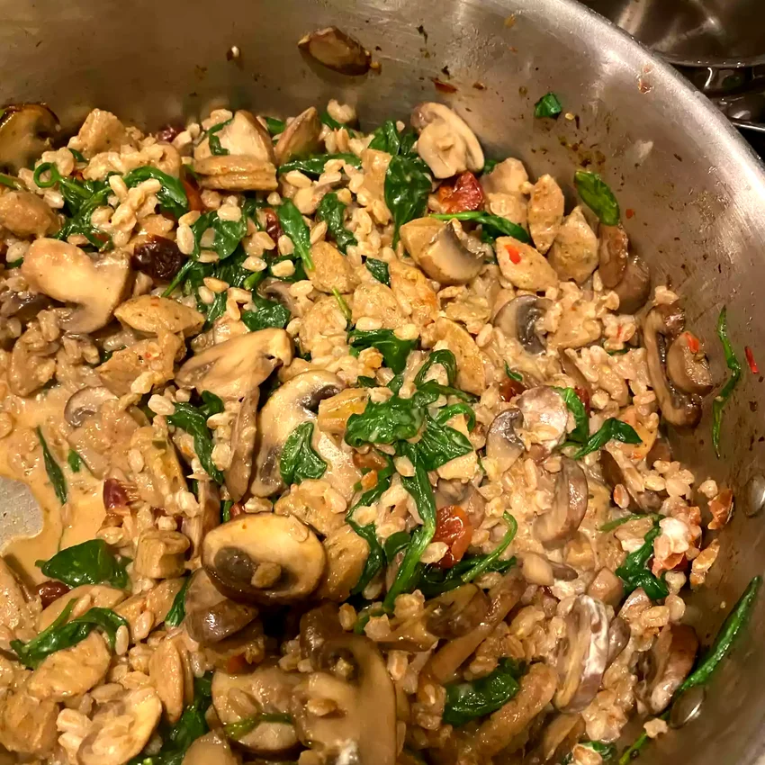 14 Easy Chicken Sausage Dinners for Quick Weeknight Meals Farro, Sausage, and Spinach Dinner