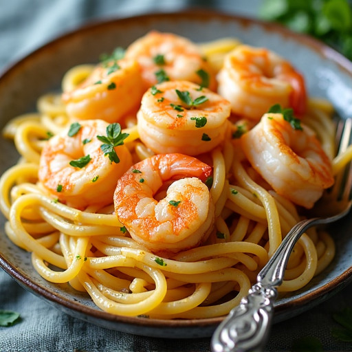 Garlic Butter Shrimp Pasta Casserole