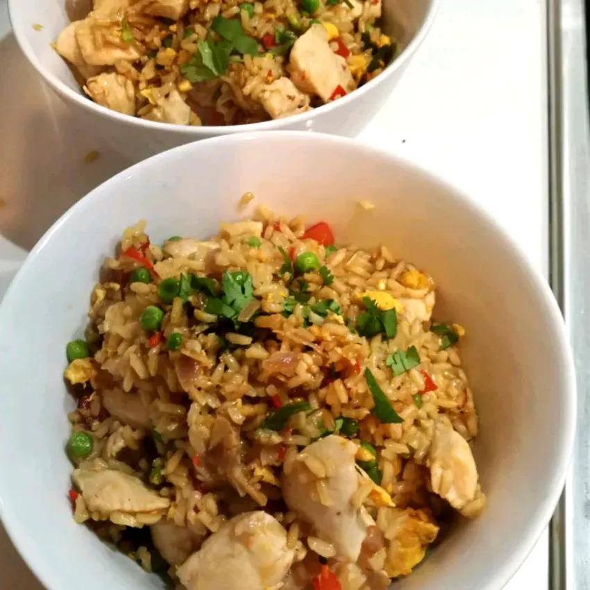 16 Simple Weeknight Fried Rice Recipes for Busy Families Garlic Chicken Fried Brown Rice