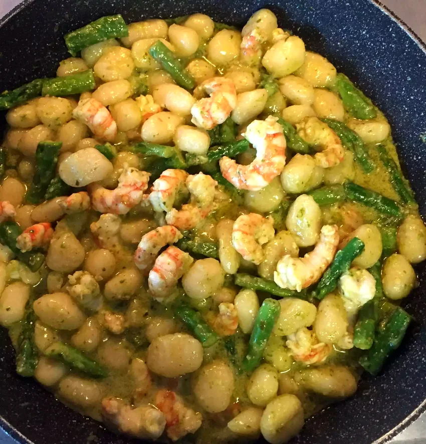 Gnocchi with Pesto and Shrimp