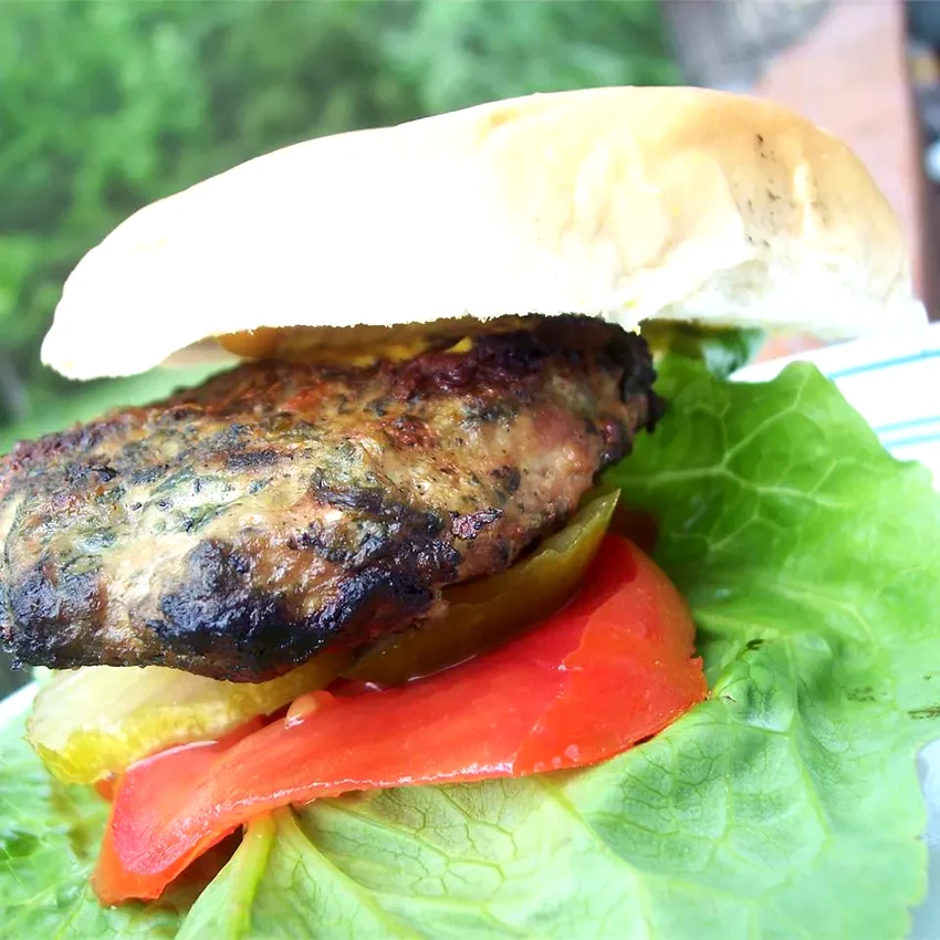 Goat Cheese and Spinach Turkey Burgers