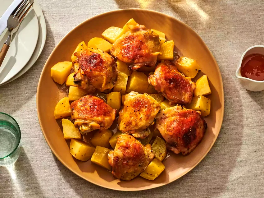 12 Mediterranean Chicken Dishes That Bring Greece Home Greek Honey Mustard Roast Chicken and Potatoes