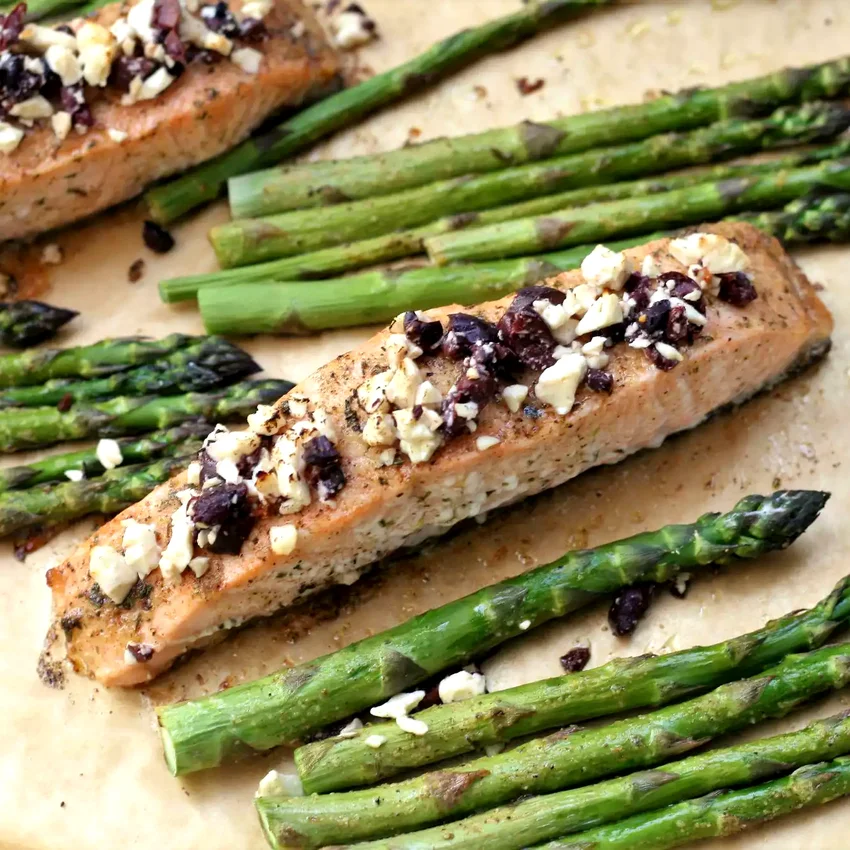 50 Oven-Baked Fish Dishes You'll Want to Cook Repeatedly Greek Sheet Pan Salmon and Asparagus