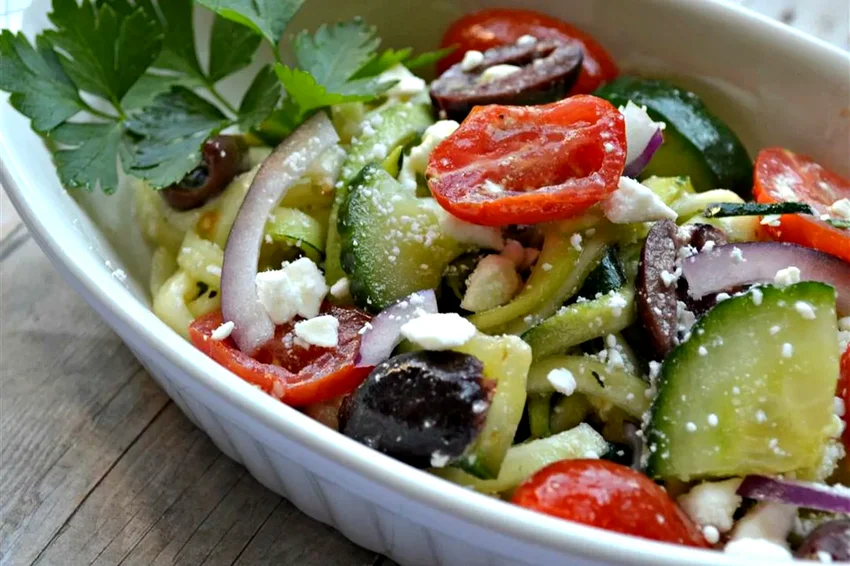 24 Fresh Salad Ideas That Skip Lettuce But Keep Flavor Greek Zoodle Salad