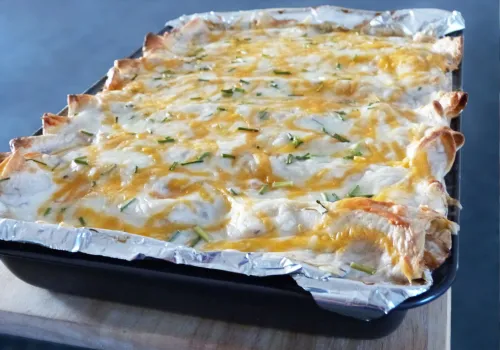 Green Chile Chicken Enchilada Casserole