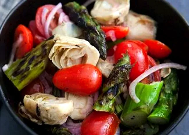 Grilled Eggplant and Asparagus Salad