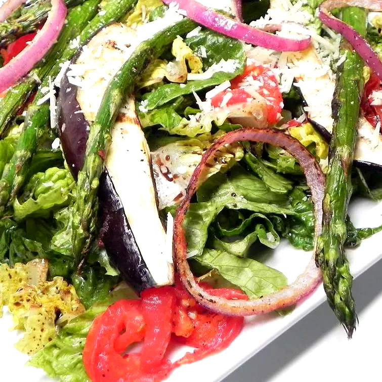 Grilled Eggplant and Asparagus Salad