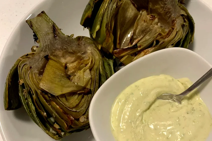 Grilled Garlic Artichokes
