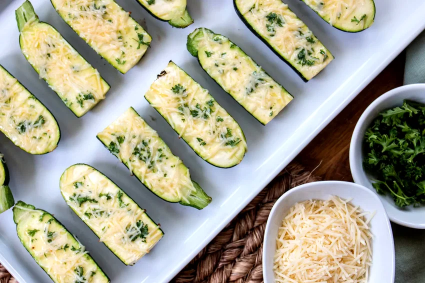 Grilled Garlic Parmesan Zucchini