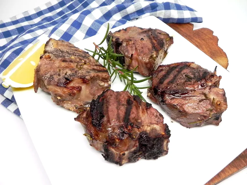 Grilled Garlic and Rosemary Lamb Loin Chops