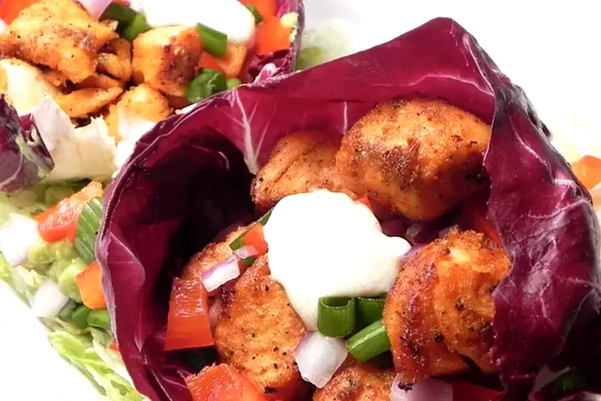 Grilled Salmon Radicchio Wraps