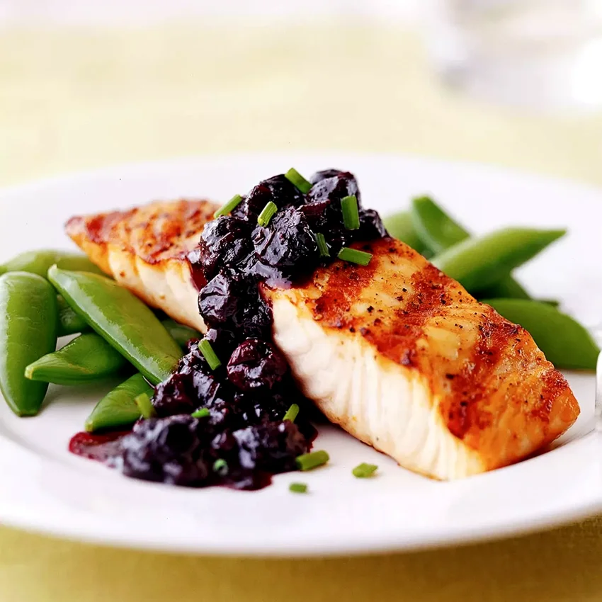 25+ Amazing Grilled Fish Recipes That Will Wow You Grilled Salmon Steaks with Savory Blueberry Sauce