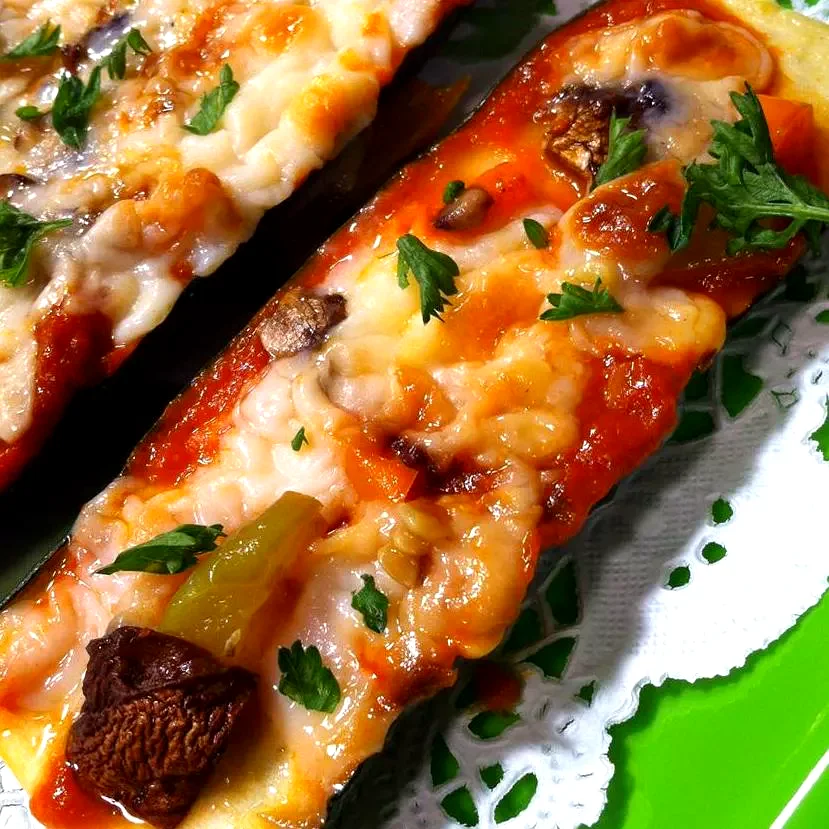 Grilled Zucchini Pizza with Goat Cheese
