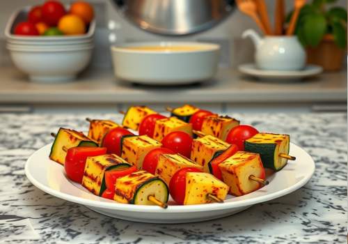 Halloumi Cheese & Vegetable Kabobs